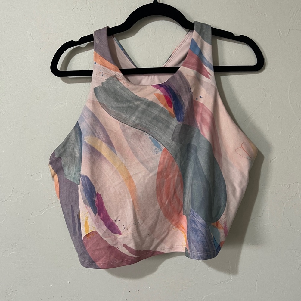 Athleta Multicolor Abstract Crop Top